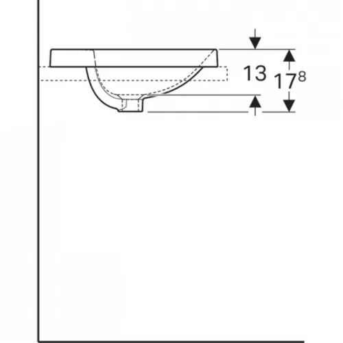Geberit VariForm kerek beépíthető mosdó csaplyukas alul mázas 48 cm GE-500.705.01.2