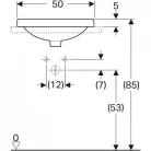 Geberit VariForm ovális beépíthető mosdó 50 cm alul mázas GE-500.709.01.2