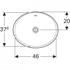 Geberit VariForm ovális beépíthető mosdó 50 cm alul mázas GE-500.709.01.2