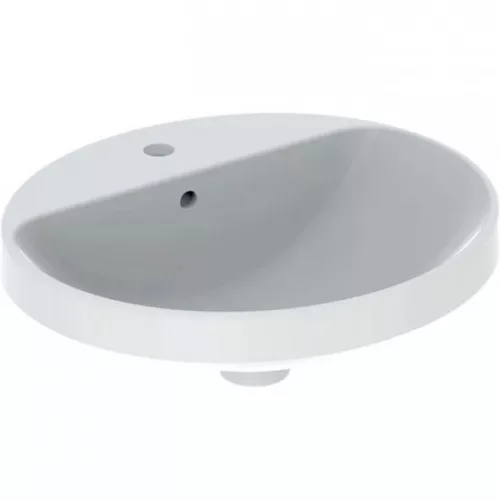 Geberit VariForm ovális beépíthető mosdó csaplyukas alul mázas 50cm GE-500.713.01.2 rajza