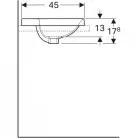 Geberit VariForm ovális beépíthető mosdó csaplyukas alul mázas 50cm GE-500.713.01.2