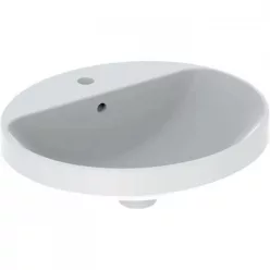 Geberit VariForm ovális beépíthető mosdó csaplyukas alul mázas 50cm GE-500.713.01.2 rajza