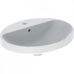 Geberit VariForm ovális beépíthető mosdó csaplyukas alul mázas 55cm GE-500.721.01.2 rajz