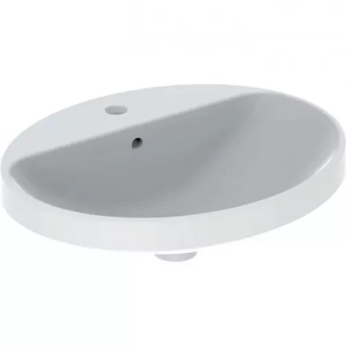 Geberit VariForm ovális beépíthető mosdó csaplyukas alul mázas 55cm GE-500.721.01.2 rajz