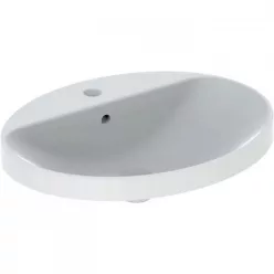 Geberit VariForm ovális beépíthető mosdó csaplyukas alul mázas 60cm GE-500.725.01.2 rajz