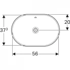 Geberit VariForm beépíthető ellipszis mosdó 60x40 cm GE-500.729.01.2
