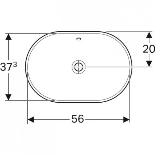 Geberit VariForm beépíthető ellipszis mosdó 60x40 cm GE-500.729.01.2