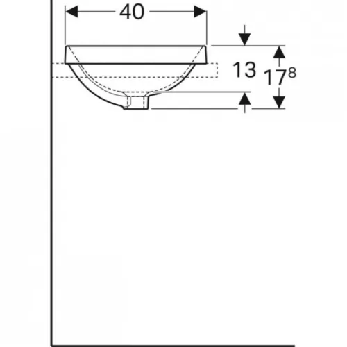 Geberit VariForm beépíthető ellipszis mosdó 60x40 cm GE-500.729.01.2