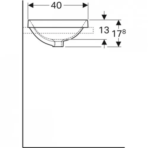 Geberit VariForm beépíthető szögletes mosdó 55x40 alul mázas GE-500.737.01.2