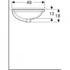Geberit VariForm alulról beépíthető ellipszis mosdó 62x49 cm (500.756.01.2)