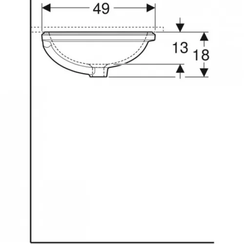 Geberit VariForm alulról beépíthető ellipszis mosdó 62x49 alul mázas (500.757.01.2)