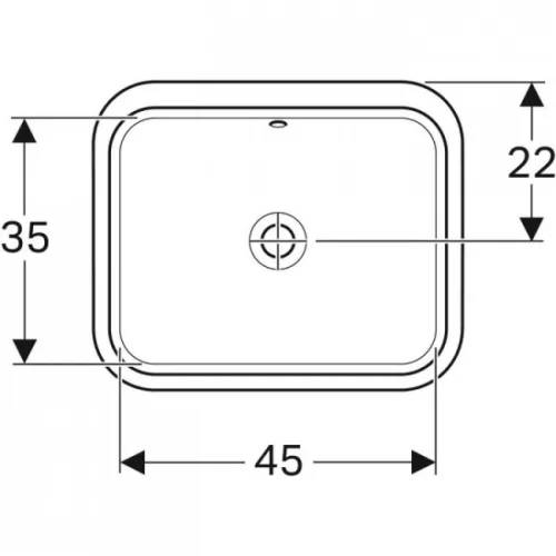 Geberit VariForm alulról beépíthető szögletes mosdó 53x44 cm fehér GE-500.761.01.2 rajz3