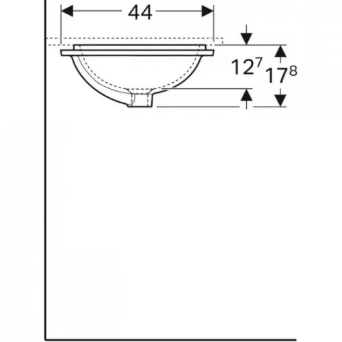 Geberit VariForm alulról beépíthető szögletes mosdó 53x44 cm fehér GE-500.761.01.2