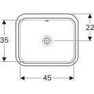 Geberit VariForm alulról beépíthető szögletes mosdó 53x44 cm fehér GE-500.761.01.2 rajz3