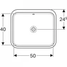Geberit VariForm alulról beépíthető szögletes mosdó 58x49 alul mázas GE-500.765.01.2 rajza