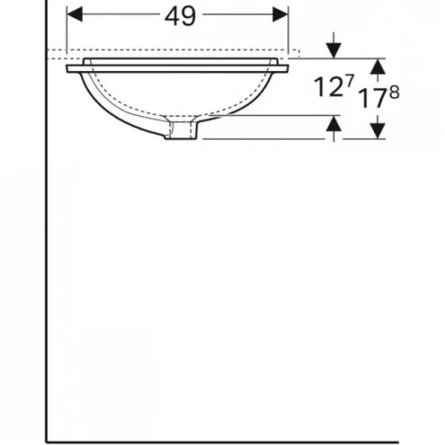 Geberit VariForm alulról beépíthető szögletes mosdó 58x49 alul mázas GE-500.765.01.2