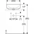Geberit VariForm pultra ültethető mosdó kerek 40 cm GE-500.768.01.2 rajz2