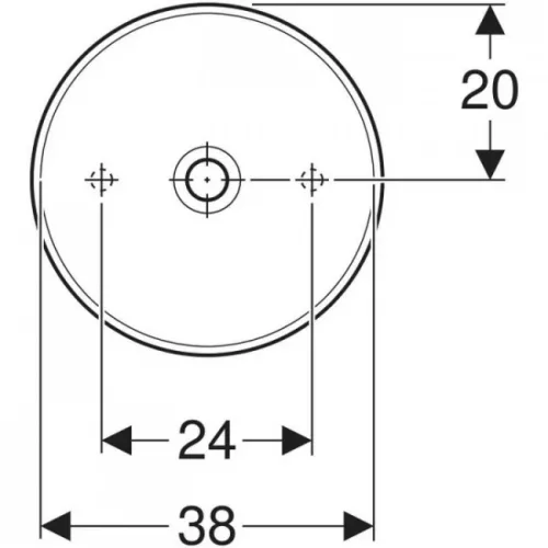 Geberit VariForm pultra ültethető mosdó kerek 40 cm GE-500.768.01.2 rajz3