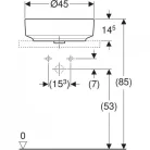 Geberit VariForm pultra ültethető kerek mosdó csaplyukkal 45 cm GE-500.769.01.2 rr