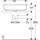 Geberit VariForm pultra ültethető ovális mosdó 55 cm GE-500.771.01.2 rajz2