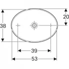 Geberit VariForm pultra ültethető ovális mosdó 55 cm GE-500.771.01.2
