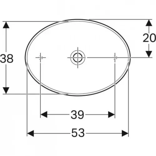 Geberit VariForm pultra ültethető ovális mosdó 55 cm GE-500.771.01.2