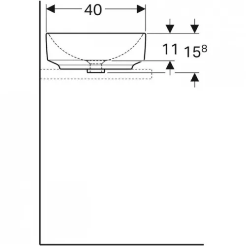 Geberit VariForm pultra ültethető ovális mosdó 55 cm GE-500.771.01.2