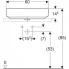 Geberit VariForm pultra ültethető ovális mosdó csaplyukkal 60x45 GE-500.772.01.2 rr