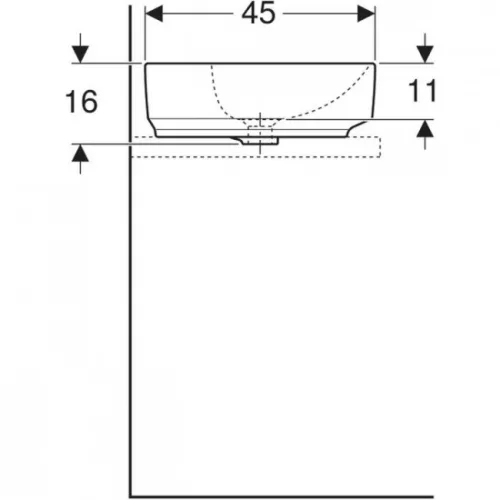 Geberit VariForm pultra ültethető ovális mosdó csaplyukkal 60x45 GE-500.772.01.2