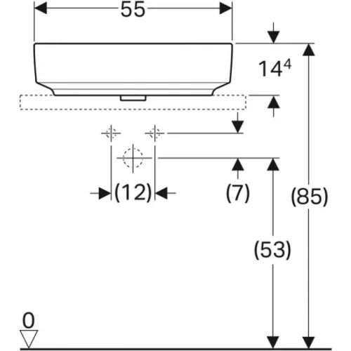 Geberit VariForm pultra ültethető ellipszis mosdó 55x40 GE-500.774.01.2 rr