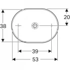 Geberit VariForm pultra ültethető ellipszis mosdó 55x40 GE-500.774.01.2 rrr
