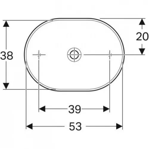 Geberit VariForm pultra ültethető ellipszis mosdó 55x40 GE-500.774.01.2 rrr