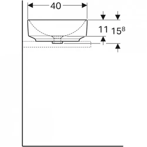 Geberit VariForm pultra ültethető ellipszis mosdó 55x40 GE-500.774.01.2