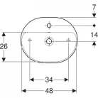Geberit VariForm pultra ültethető ellipszis mosdó csaplyukkal 50x40 GE-500.775.01.2 rrr