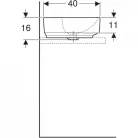 Geberit VariForm pultra ültethető ellipszis mosdó csaplyukkal 50x40 GE-500.775.01.2