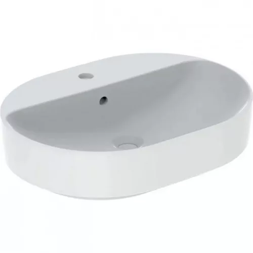 Geberit VariForm pultra ültethető ellipszis mosdó csaplyukkal 60x45 (500.777.01.2)