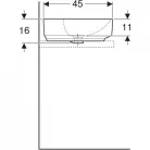 Geberit VariForm pultra ültethető ellipszis mosdó csaplyukkal 60x45 (500.777.01.2)