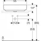 Geberit VariForm pultra ültethető mosdó 55 cm fehér GE-500.779.01.2 rajz3