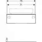 Geberit VariForm szekrény pultra ültethető mosdóhoz 1 fiókkal láva 75cm GE-501.160.00.1 rr