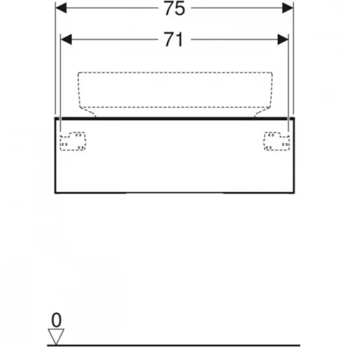 Geberit VariForm szekrény pultra ültethető mosdóhoz 1 fiókkal láva 75cm GE-501.160.00.1 rr