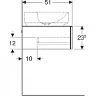 Geberit VariForm alsó szekrény pultra ültethető mosdóhoz 1 fiókkal fehér 90x51 GE-501.165.00.1 rrr