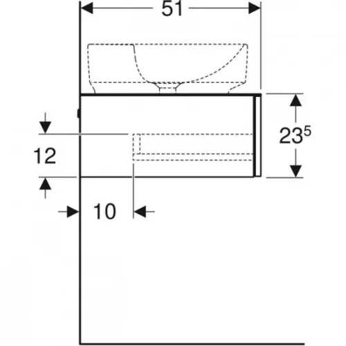 Geberit VariForm alsó szekrény pultra ültethető mosdóhoz 1 fiókkal fehér 90x51 GE-501.165.00.1 rrr