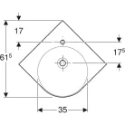 Geberit Selnova Compact sarok kézmosó 69,5 cm (501.508.00.1)