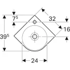 Geberit Selnova Compact sarok kézmosó 45 cm GE-501.519.00.1