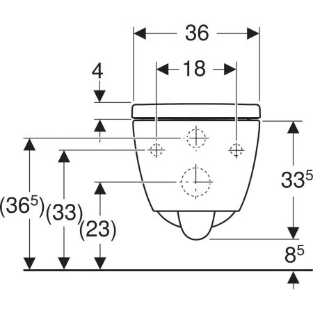 Geberit iCon fali WC készlet, fehér, TurboFlush öblítéssel és SoftClosing ülőkével - 503.046.00.1