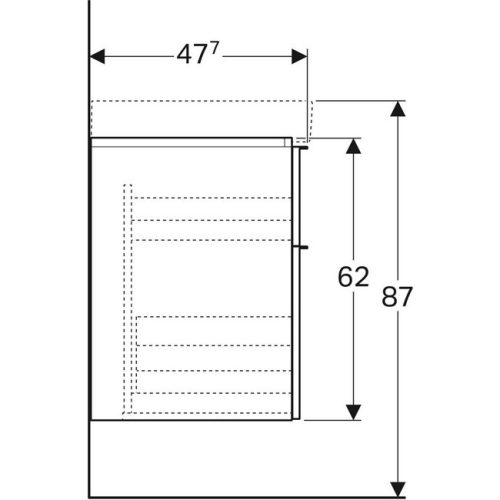 Geberit iCon alsószekrény mosdóhoz 89 cm platina GE-840392000