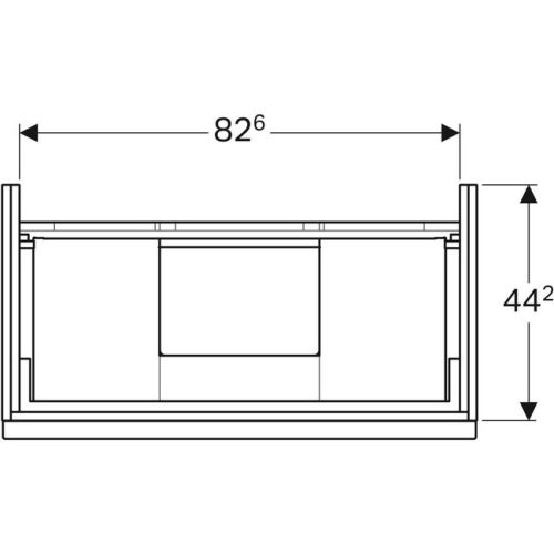 Geberit iCon alsószekrény mosdóhoz 89 cm platina GE-840392000