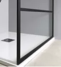 Gelco CURE BLACK fix zuhanyfal, 1200mm, transzparent üveg, matt fekete profil