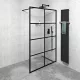 Gelco CURE BLACK fix zuhanyfal, 1400mm, transzparent üveg, matt fekete profil