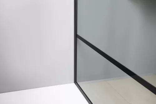 Gelco CURE BLACK fix zuhanyfal, 1400mm, transzparent üveg, matt fekete profil